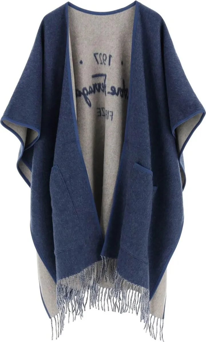 Ferragamo Cashmere Logo Cape