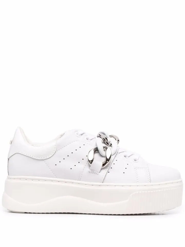 Chain-Link Leather Sneakers