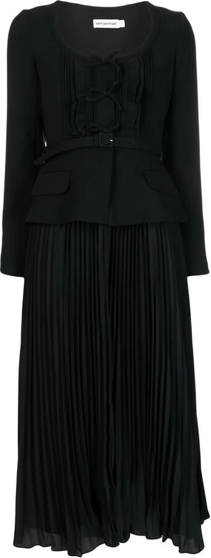 Ruched Crepe Midi Dress