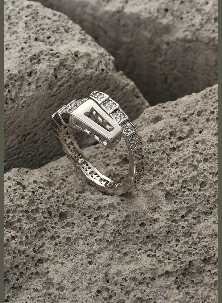 Silver Plated American Diamond Ring