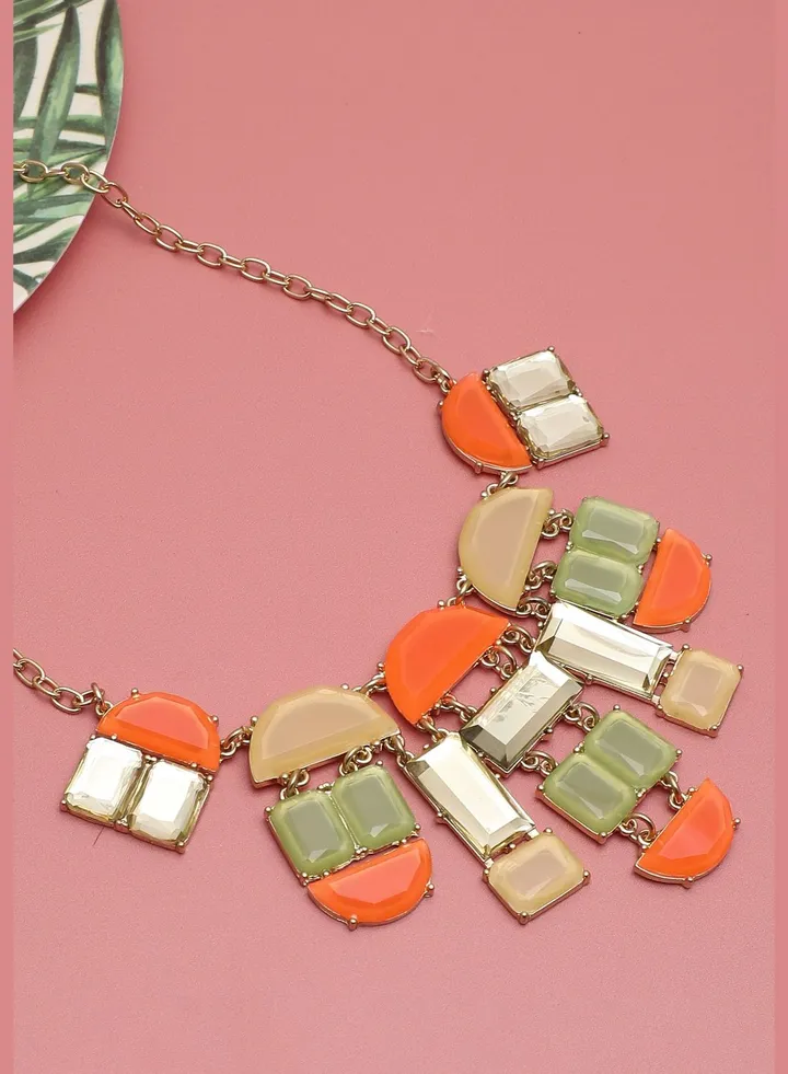 Gold Plated Designer Stone Necklace