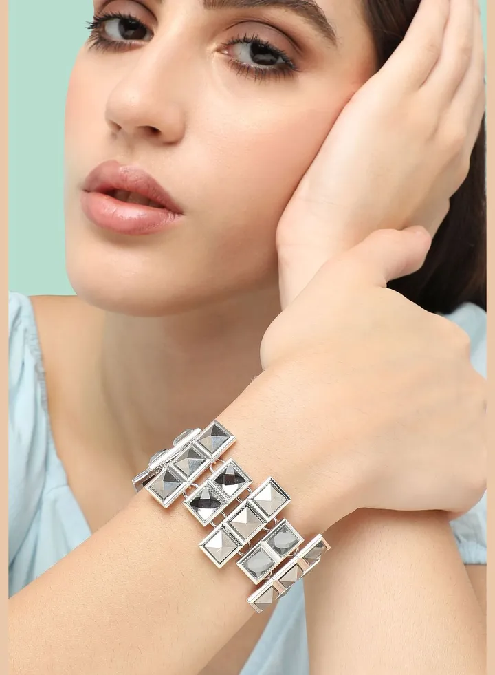 Gold Plated Designer Stone Party Bracelet For Women