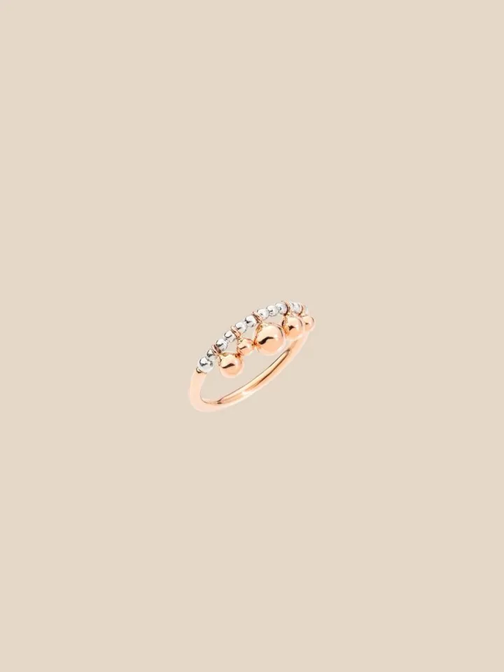 9 kt rose gold Bollicine Dodo ring with 9 kt rose gold spheres
