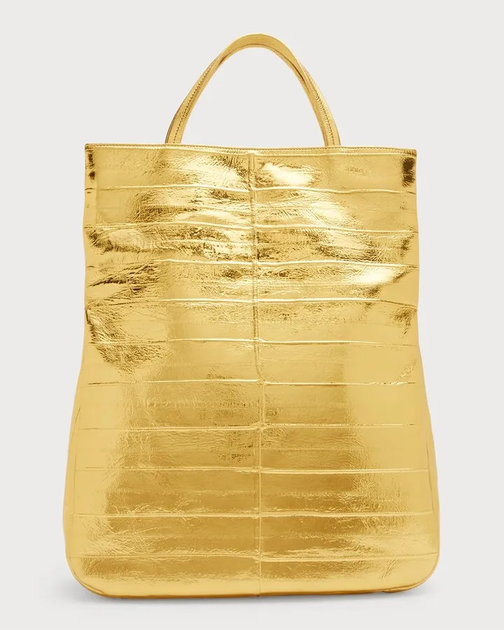 Everett Tote Bag in Metallic Leather