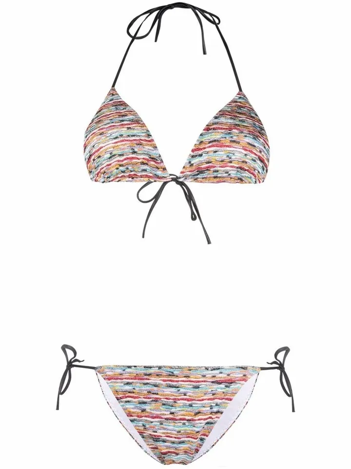 Stripe-Detail Bikini
