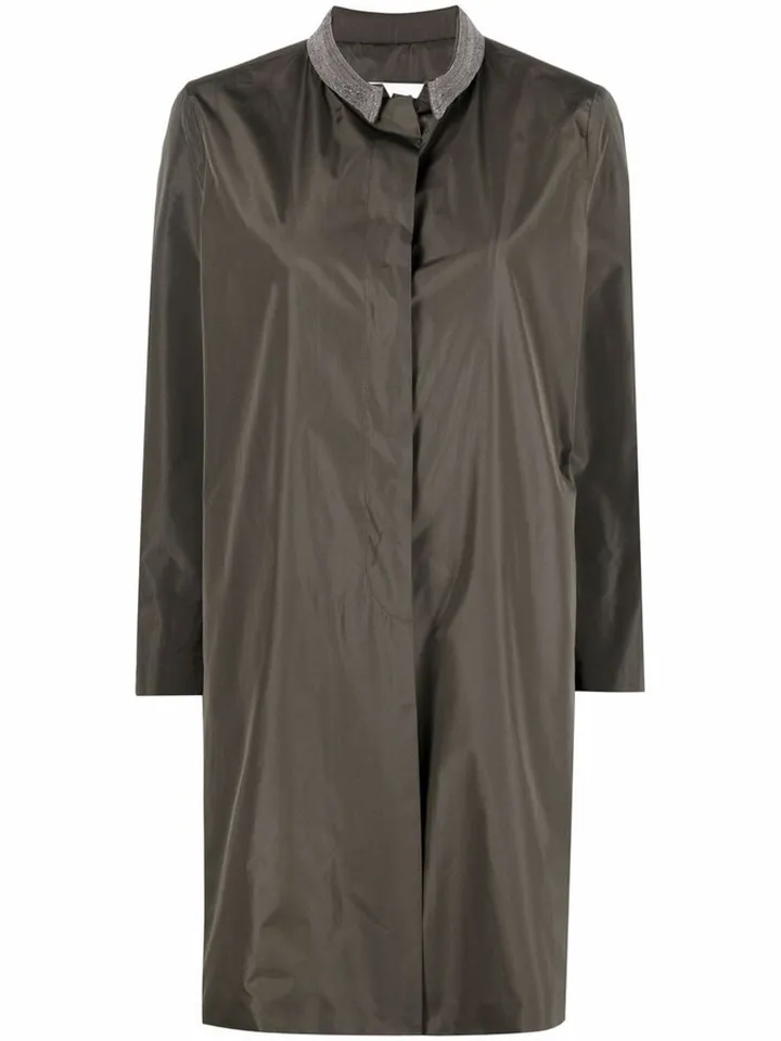 Button-Fastening Single-Breasted Coat