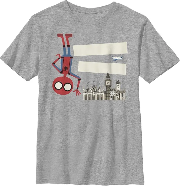 Boy's Marvel Spider-Man: Far From Home Hello London Portrait T-Shirt - Athletic Heather - Large