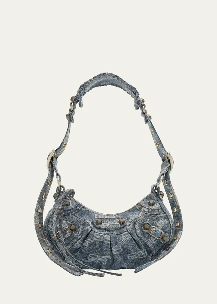 Le Cagole XS BB Monogram Denim Shoulder Bag