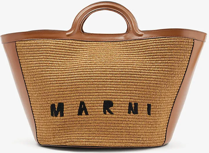 Womens Brown Womens Raw Sienna Tropicalia Large Straw Shopper bag 1 Size