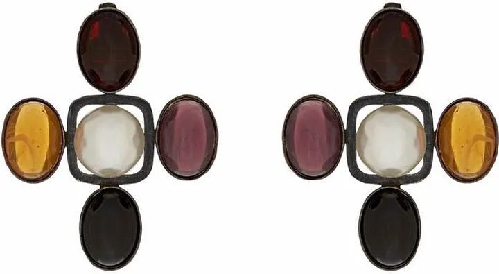 Cross embellished clip-on earrings