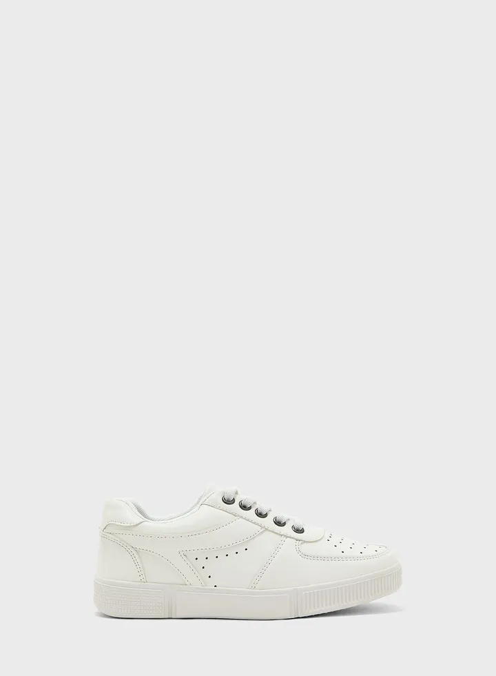 Kids Lace Up Low Top Sneakers