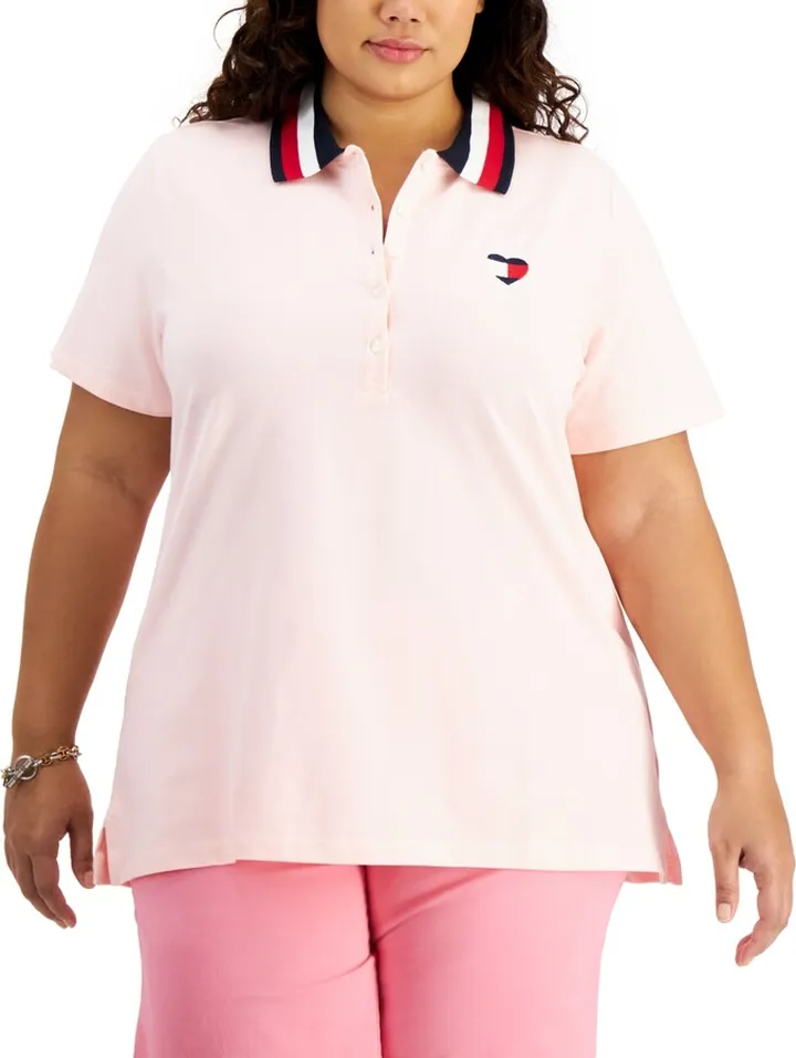 Tommy Hilfiger Plus Size Heart Flag Polo Shirt