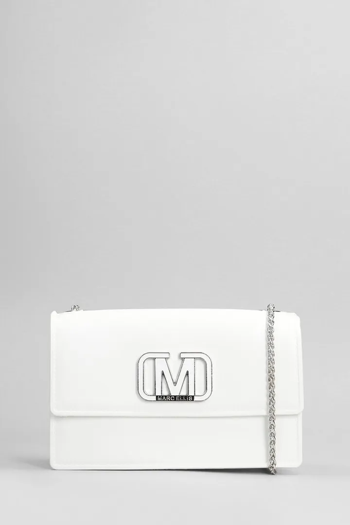 Flat Supermee M Hand Bag In White Faux Leather