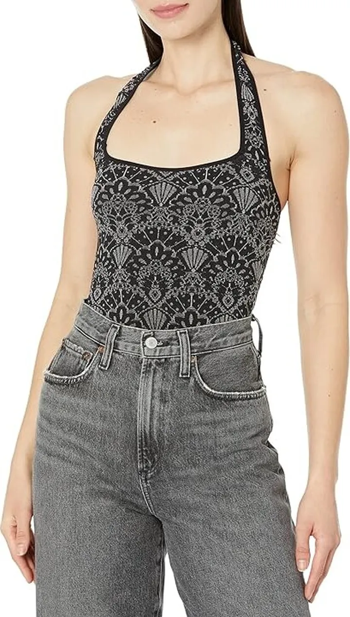 Free People With Love Bodysuit (Black) Women's Jumpsuit & Rompers One Piece