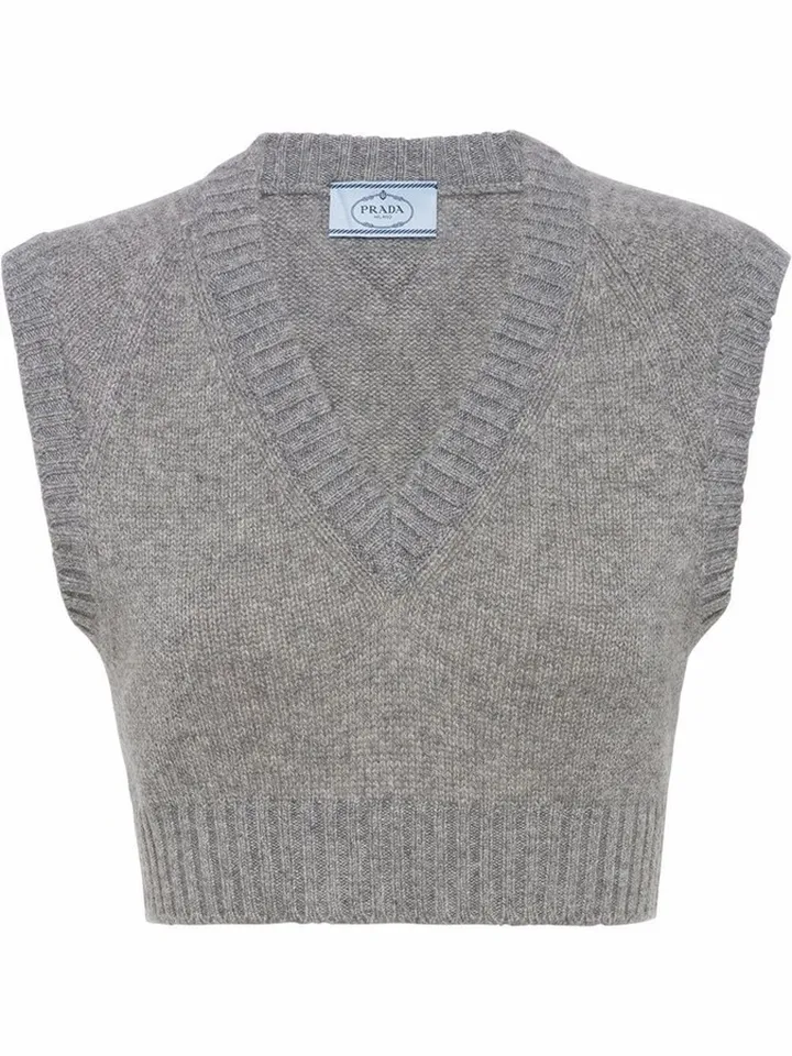 Cropped Cashmere Vest