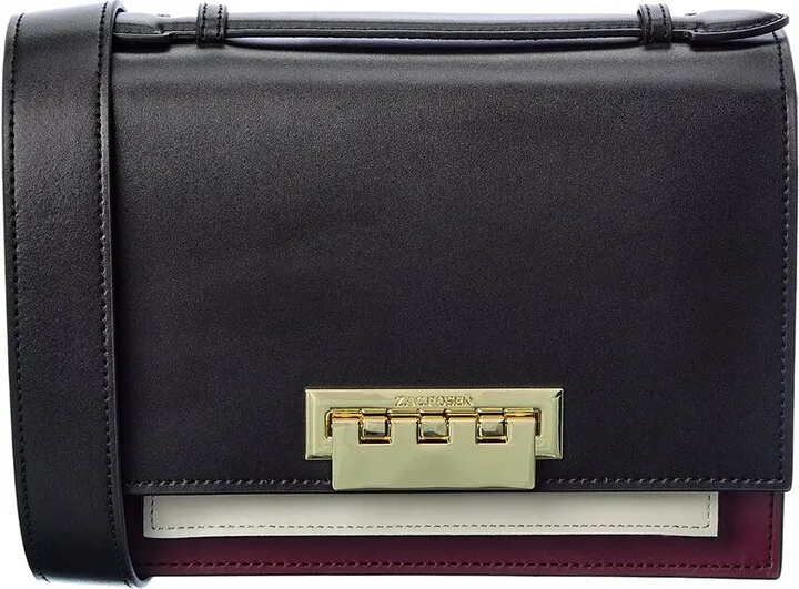 Zac Posen Earthette Small Accordion Leather Shoulder Bag