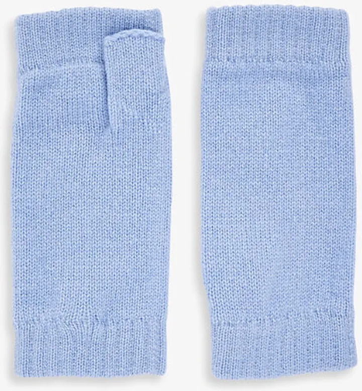 Womens Lavender Ribbed-cuff Cashmere Wrist Warmers