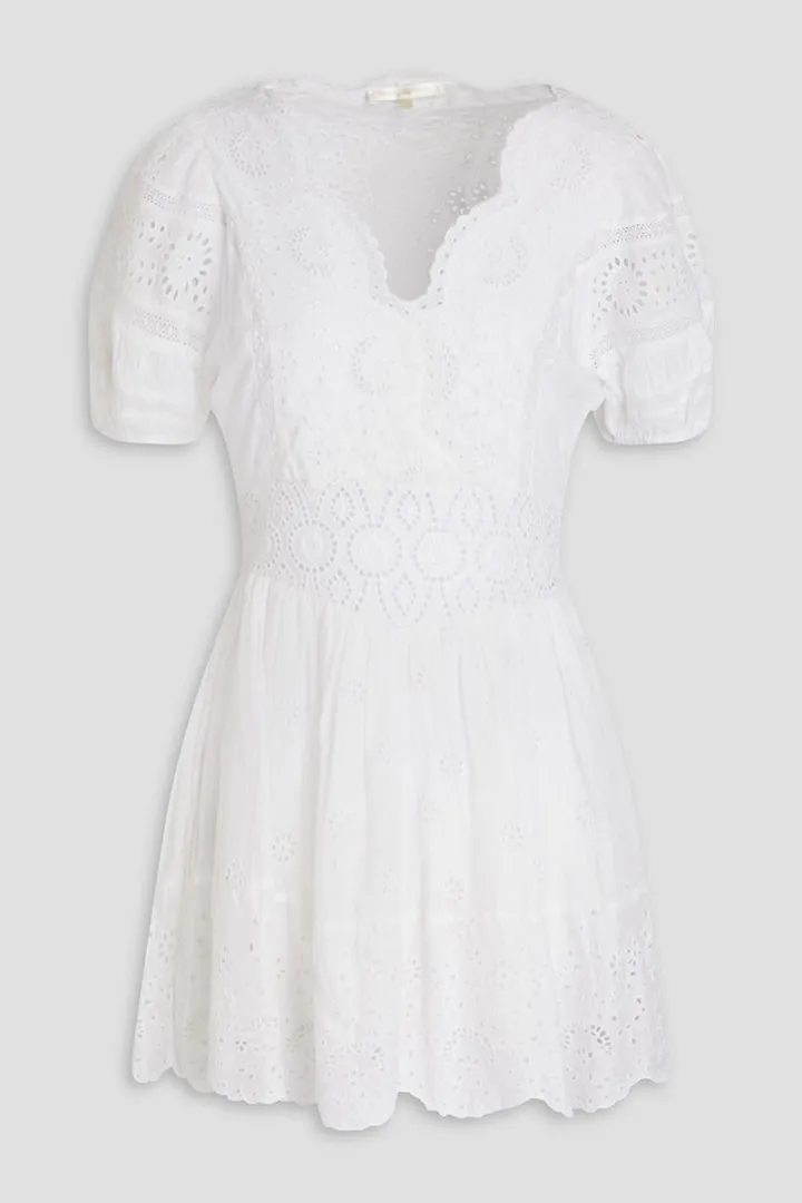 Valente scalloped broderie anglaise mini dress
