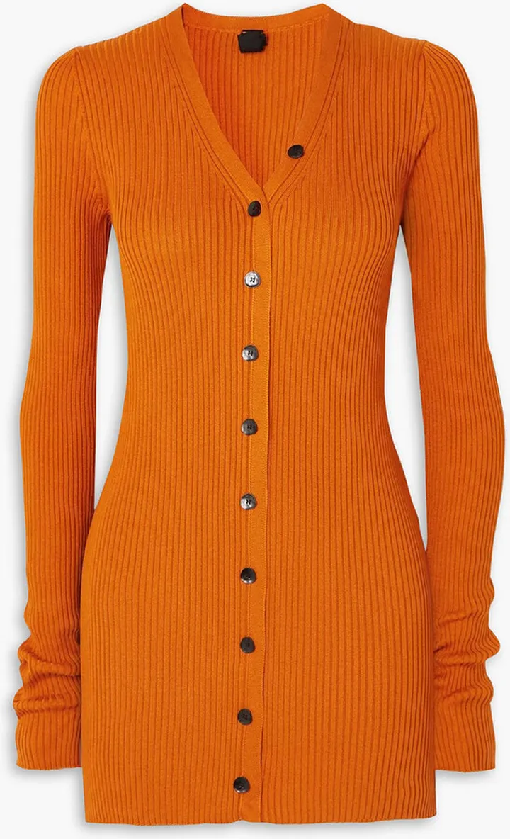 Eliza ribbed silk cardigan