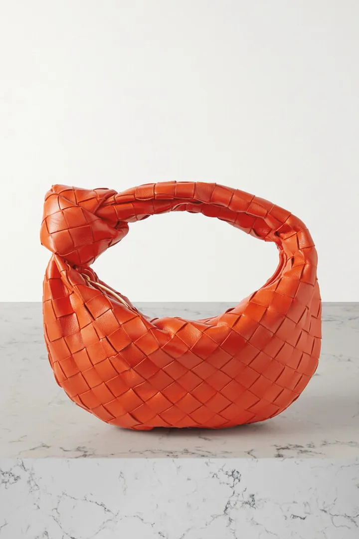 Bottega Veneta - Jodie Mini Knotted Intrecciato Leather Tote - Orange