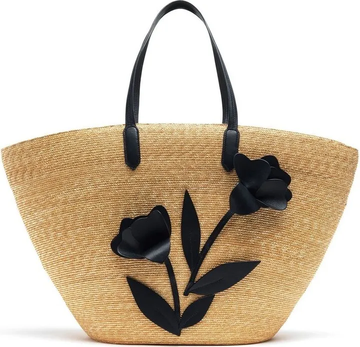 Flower-Patch Interwoven Tote Bag