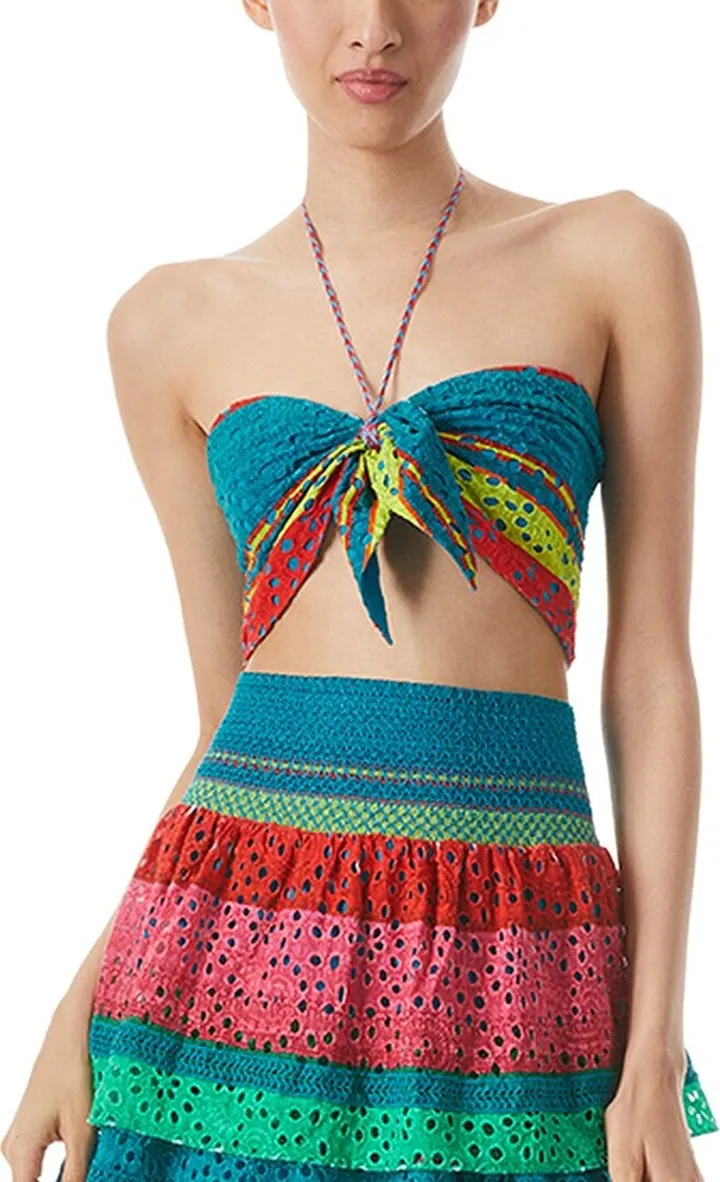 Alice + Olivia Livia Mock Tie Halter Top