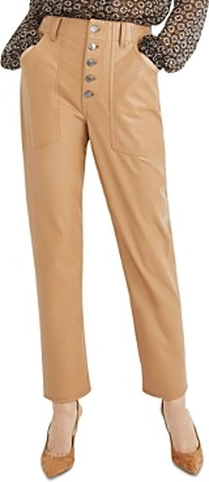 Veronica Beard Arya Vegan Leather Straight Leg Pants