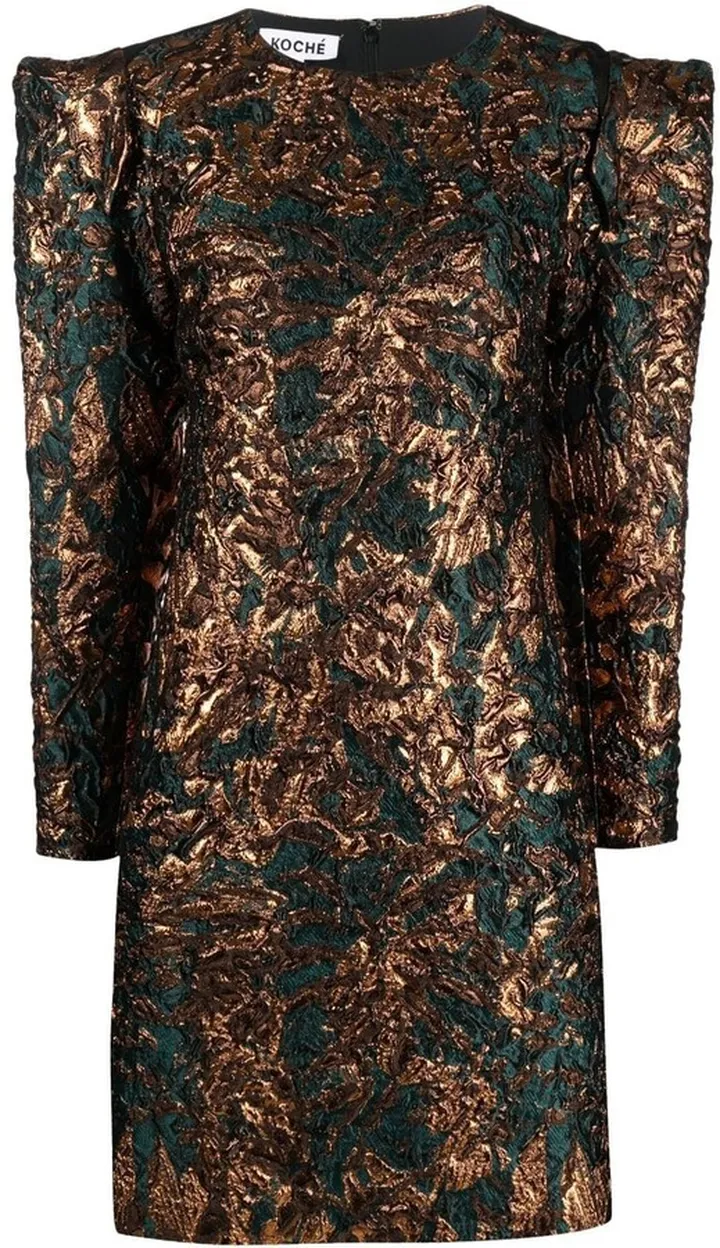 Metallic Jacquard-Embellished Dress