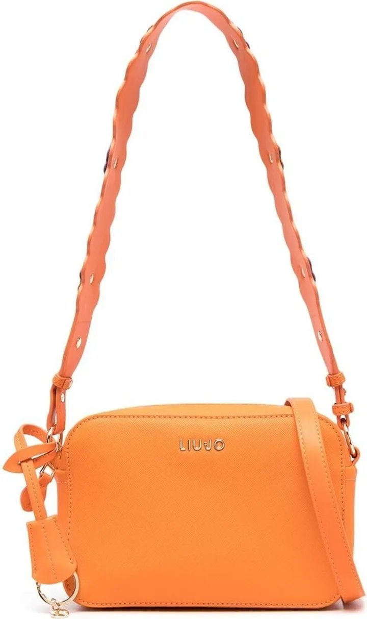 Floral-Appliqué Scalloped Shoulder Bag