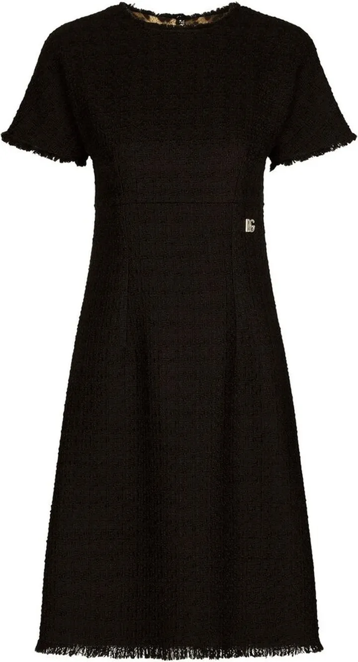 Short-Sleeve Tweed Minidress