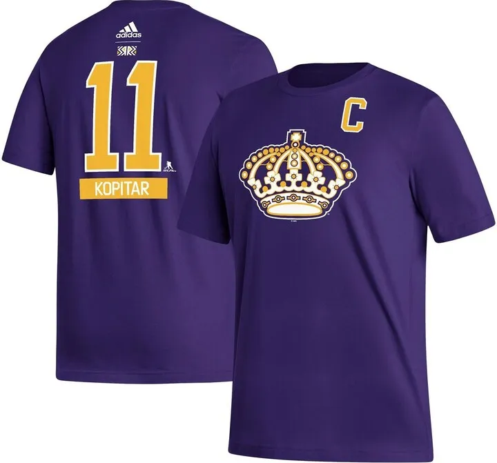 Men's adidas Anze Kopitar Purple Los Angeles Kings Reverse Retro 2.0 Name and Number T-shirt