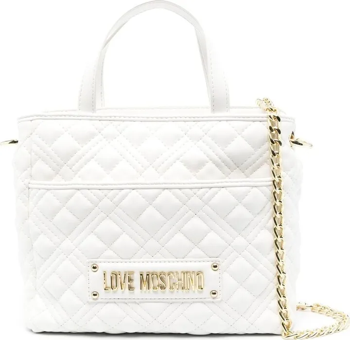Quilted Logo-Plaque Tote Bag