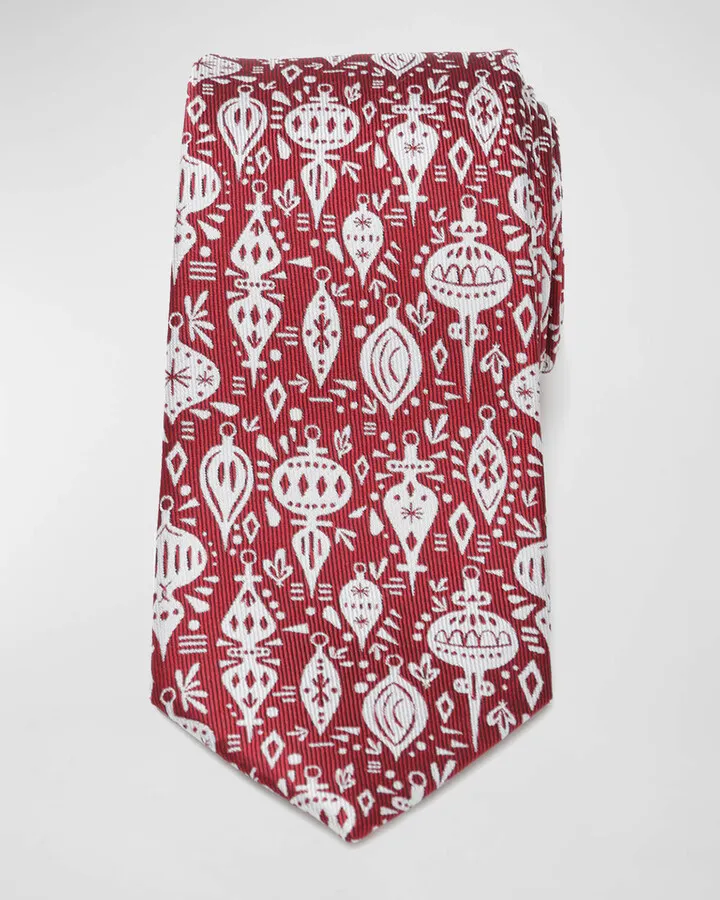 Men's Holiday Ornament Silk Tie