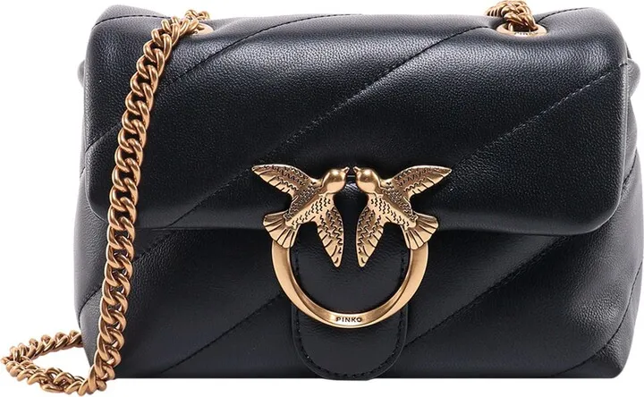 Matelassé leather shoulder bag with iconic Love Birds buckle