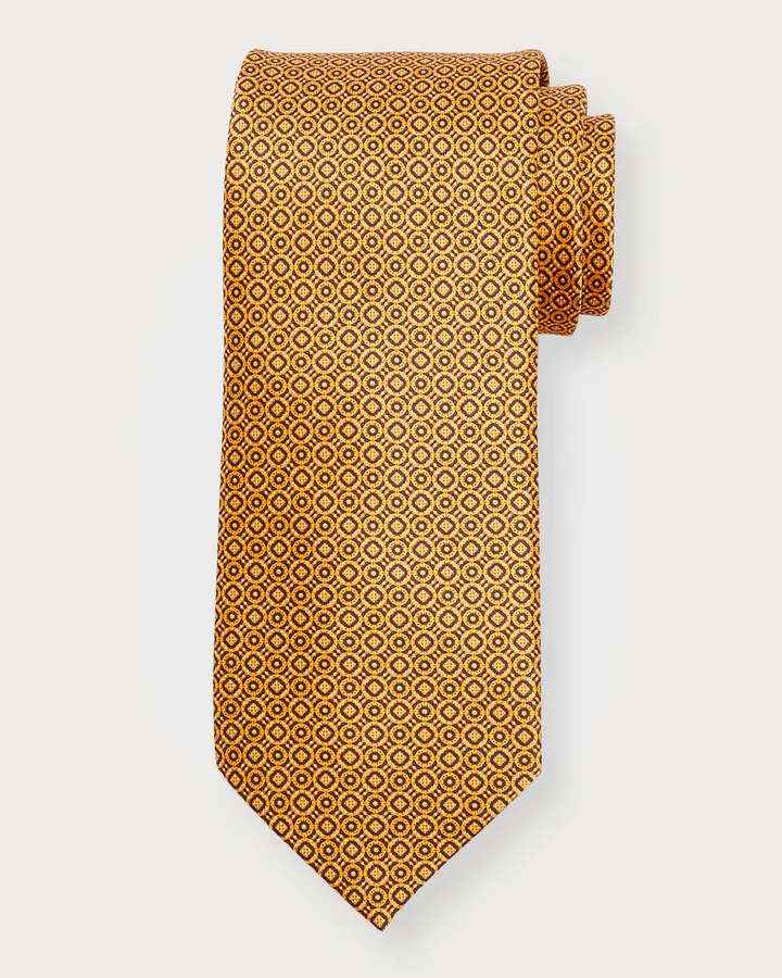 Men's Geometric-Print Silk Tie
