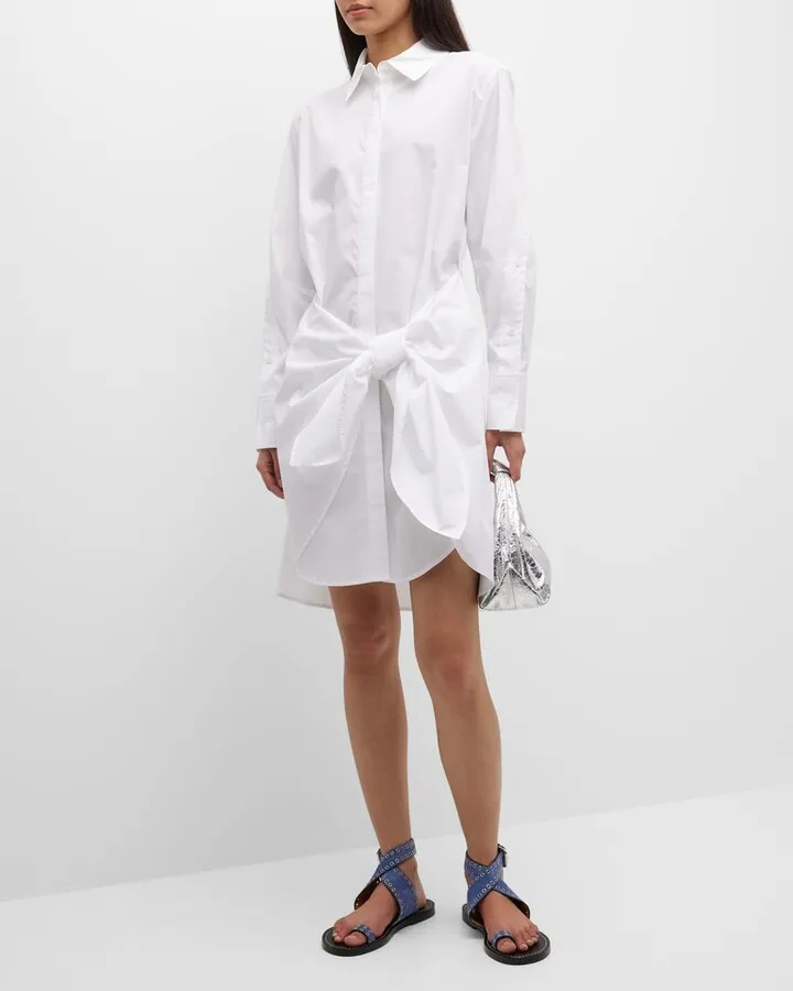 Charlotte Tie-Waist Mini Shirtdress