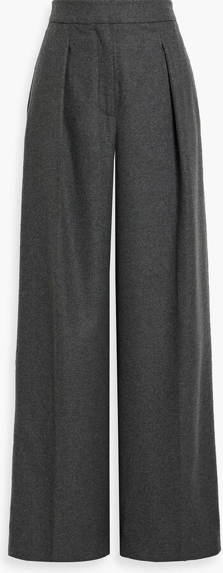 Elizabeth wool-flannel wide-leg pants