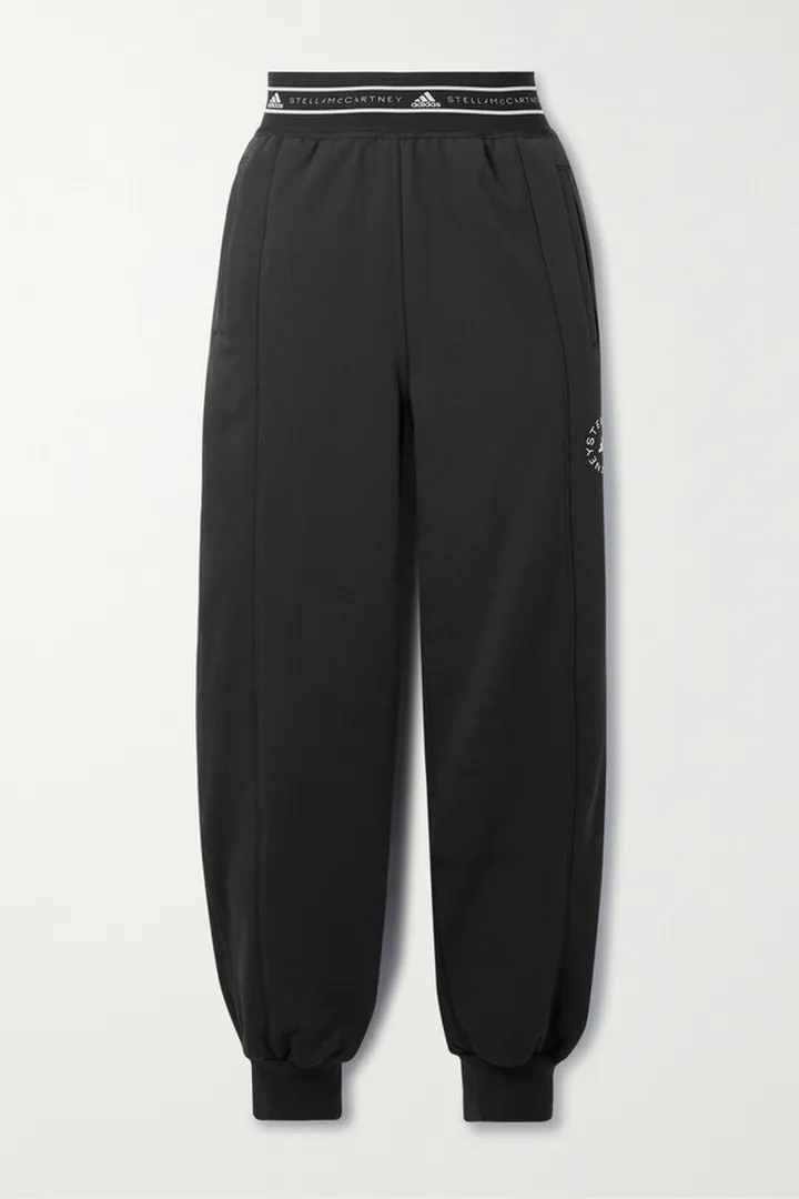 adidas by Stella McCartney - Printed Organic Cotton-jersey Track Pants - Black