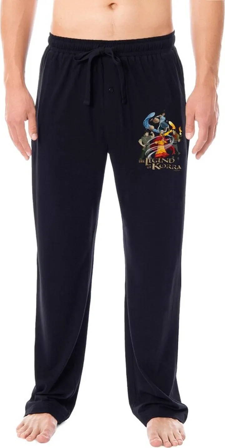 The Legend of Korra Mens' TV Show Series Characters Sleep Pajama Pants (XXXL) Black