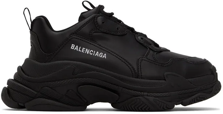 Balenciaga Black Triple S Low-Top Sneakers