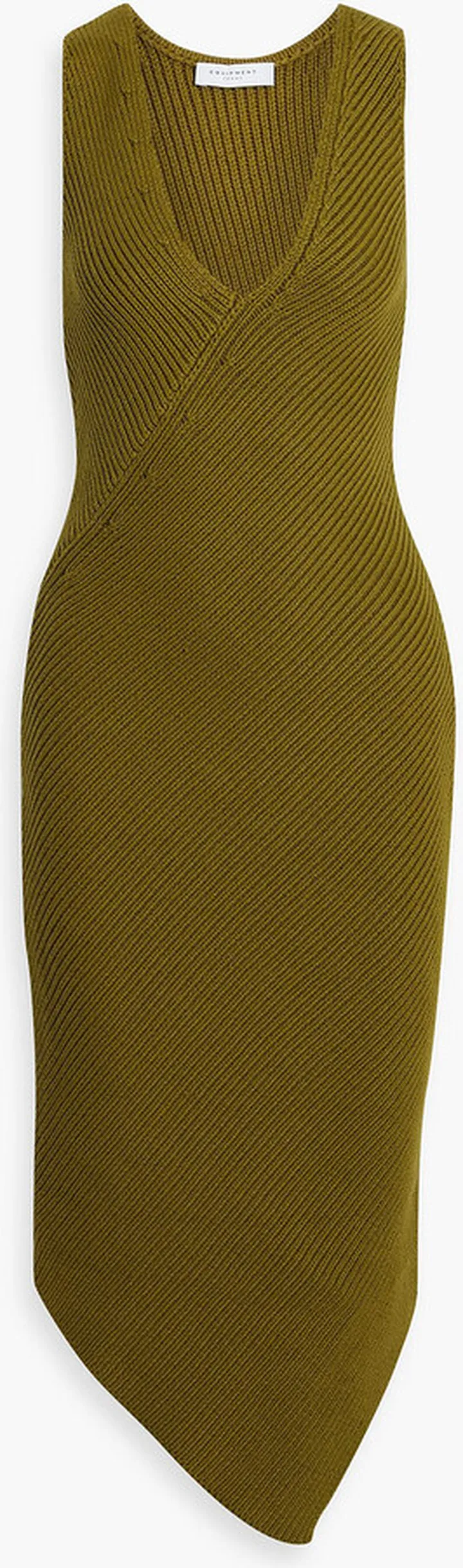 Lucasse asymmetric ribbed cotton-blend midi dress