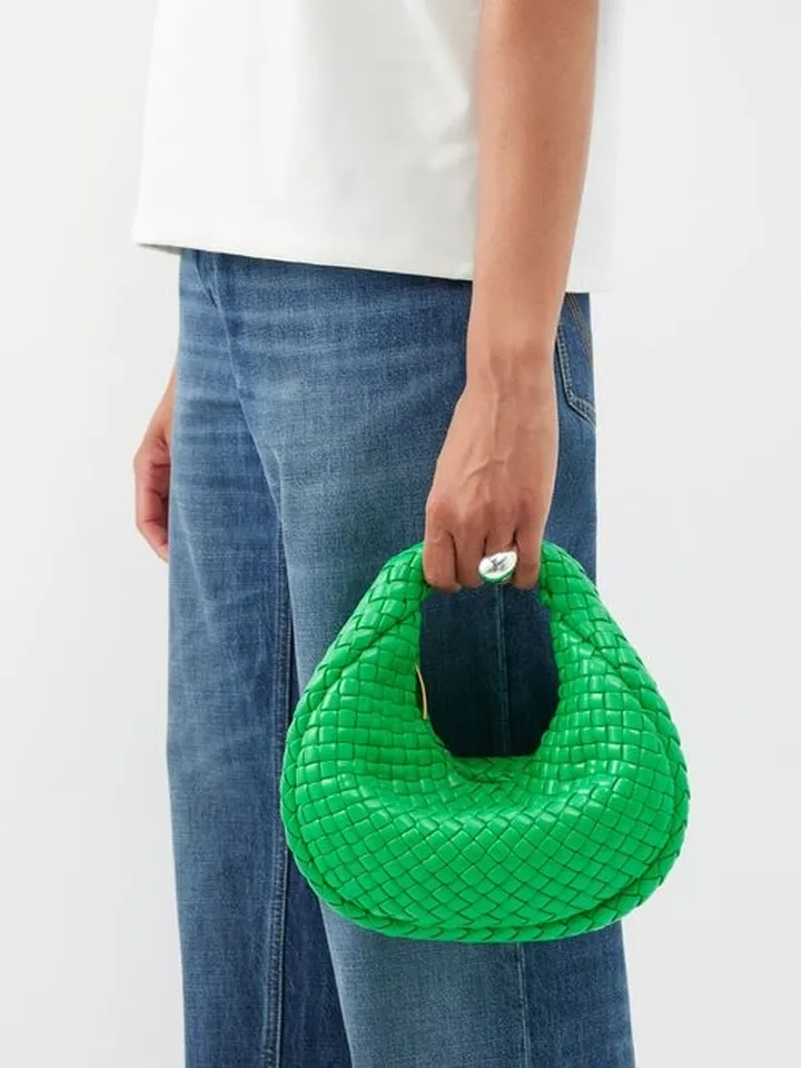 Padded Jodie Intrecciato-leather Shoulder Bag