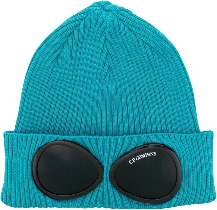 Goggles ribbed-knit beanie hat
