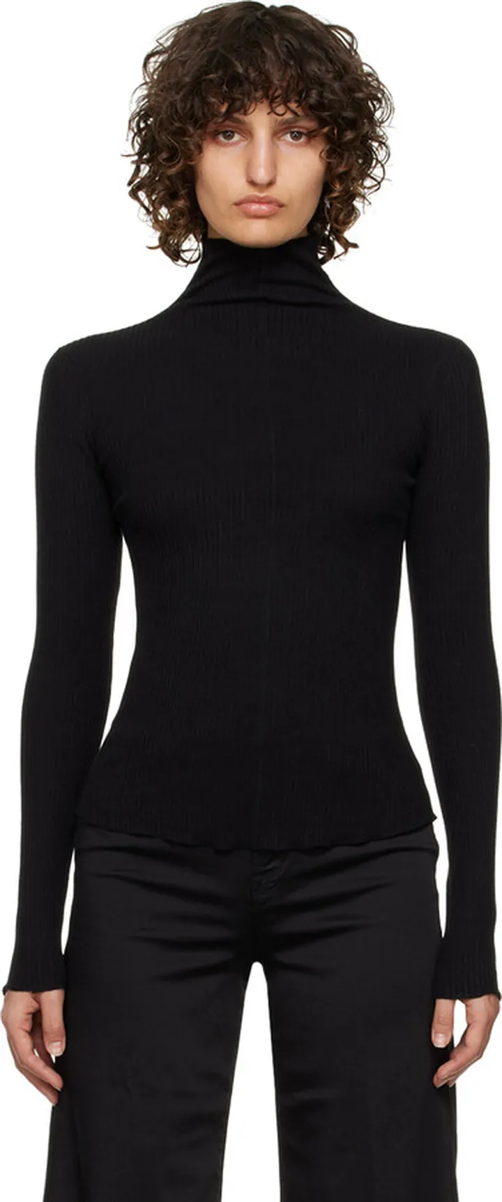 LVIR Black Rib Turtleneck