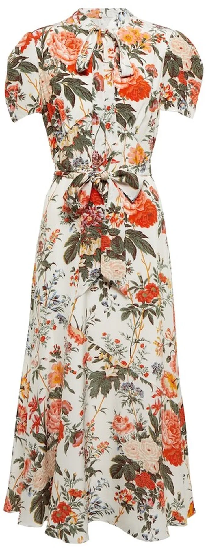 Morrell floral crepe de chine midi dress
