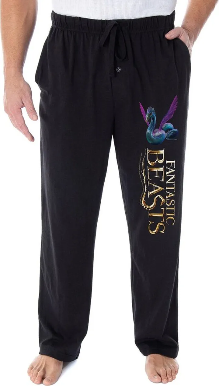 Fantastic Beasts And Where To Find Them Men's Occamy Harry Potter Pajama Pants (XL) Black
