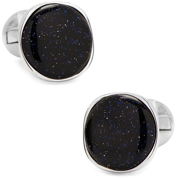 Round Galaxy Sterling Silver Cufflinks
