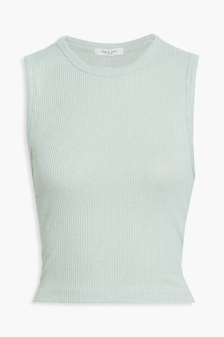 The Knit cropped ribbed-knit tank