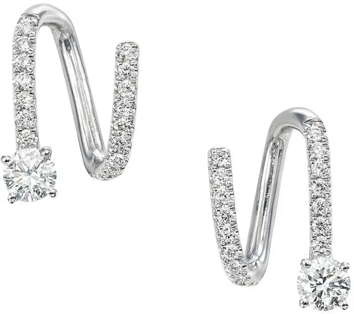 18kt White Gold Diamond Spiral Earrings
