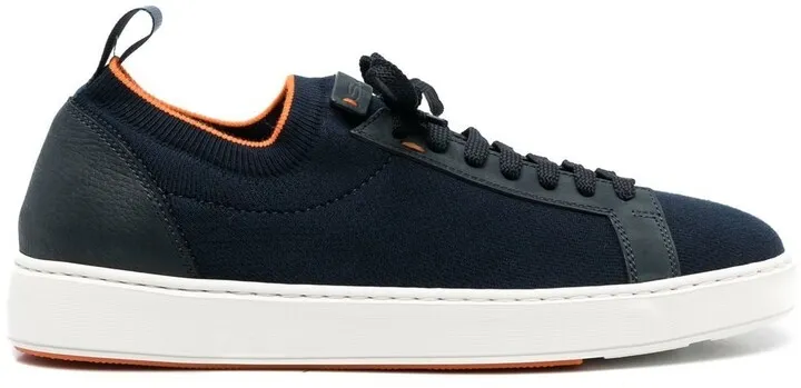Contrasting-Trim Detail Low-Top Sneakers